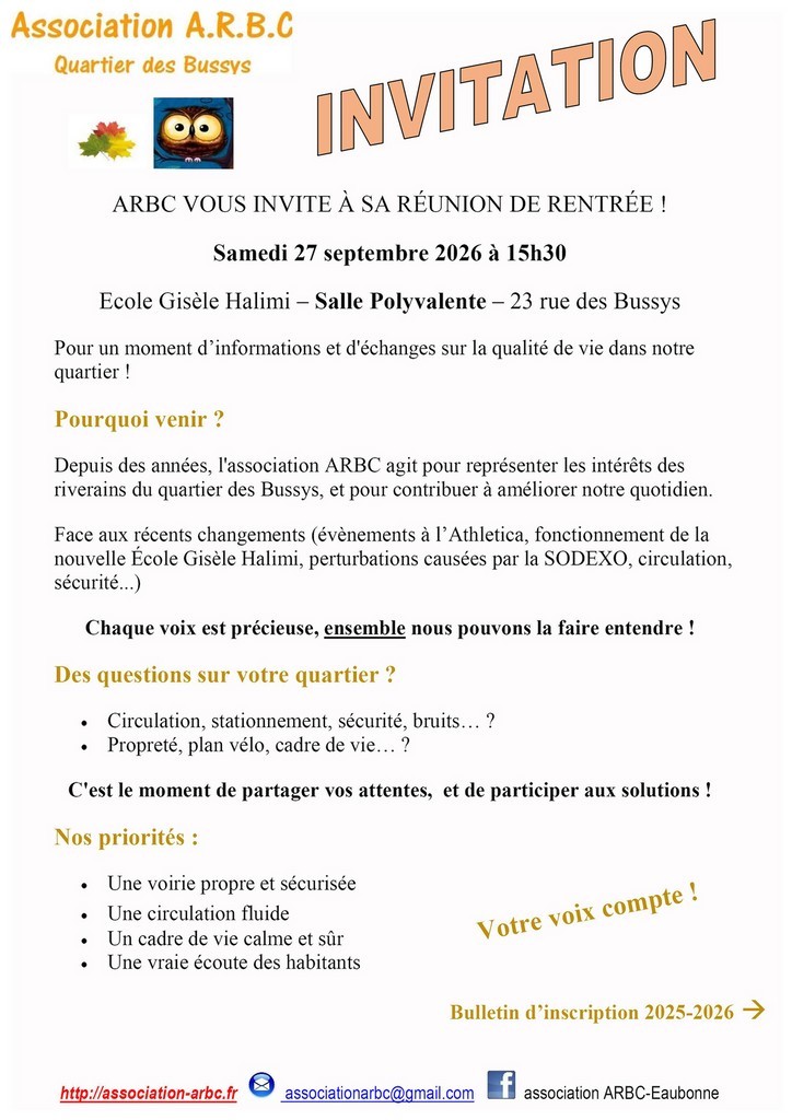 ARBC Présentation Invitation