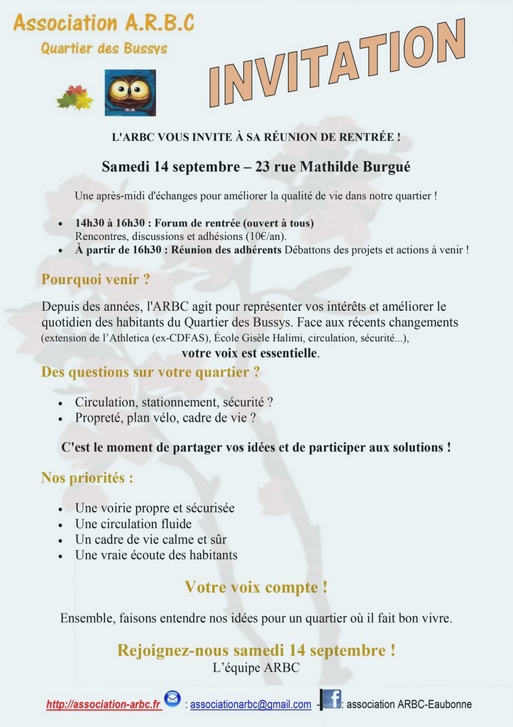 ARBC Présentation Invitation